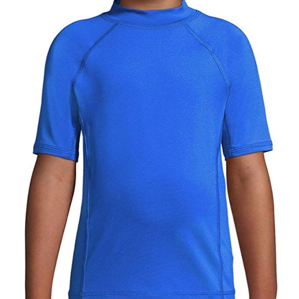 Lands' End Boys UPF 50 Rash Guard Medium 10/12 Royal Blue